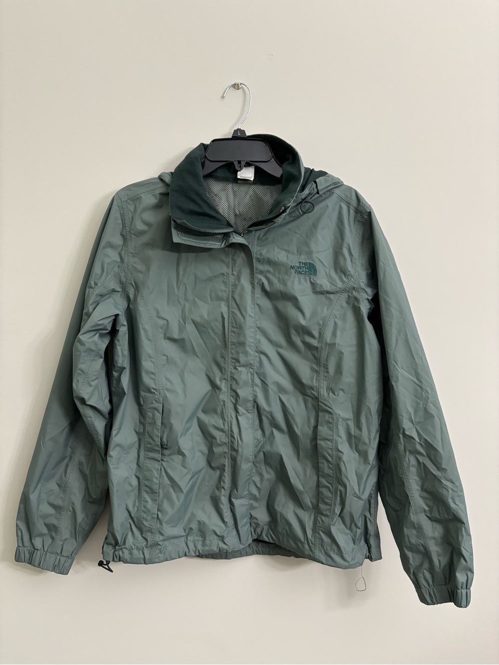 The North Face Women's Hooded Rain Jacket in Sage Green